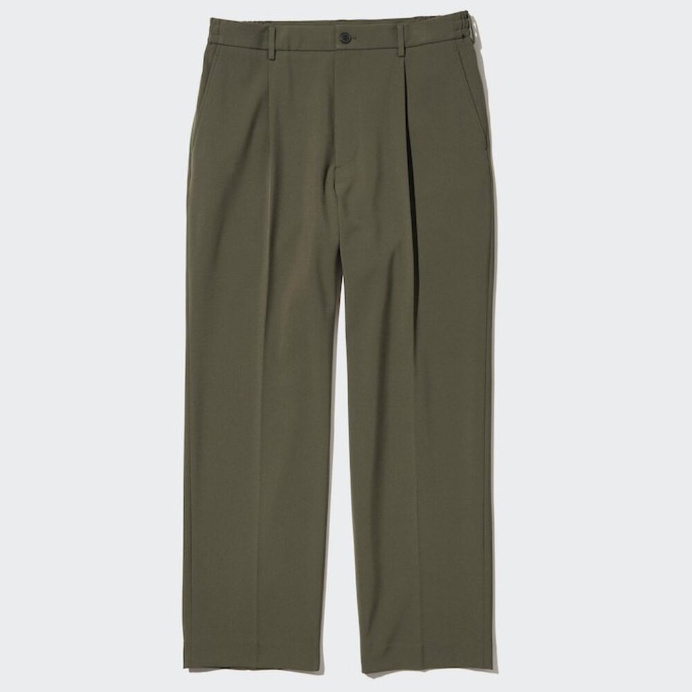 Uniqlo Green Pleated Wide Trousers SZ XL